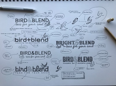 Bird & Blend rebranding sketches