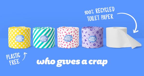Image shows toilet paper from Who Gives a Crap. 